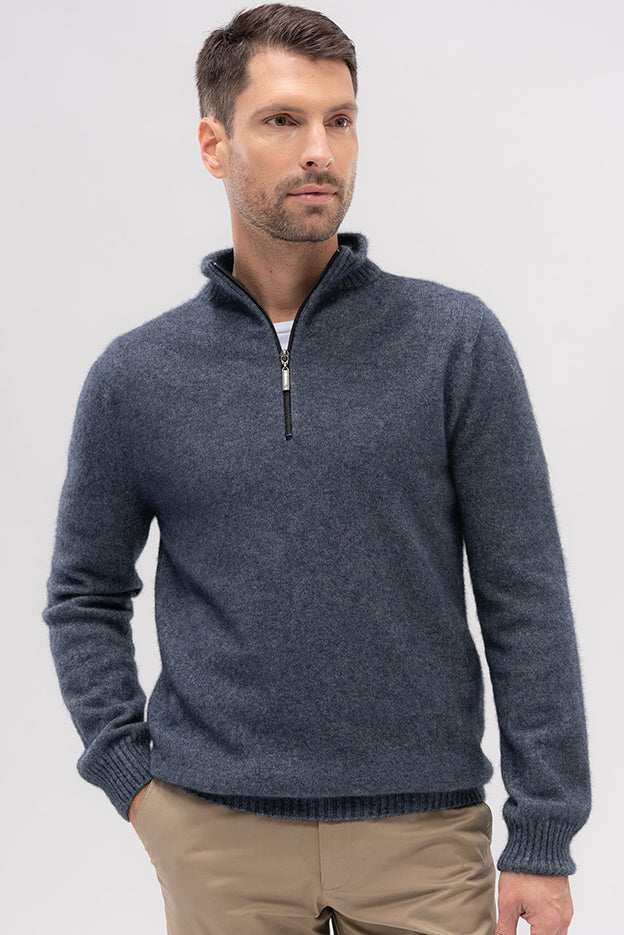 Contrast Half Zip Sweater Wool Online Australia Melbourne CBD