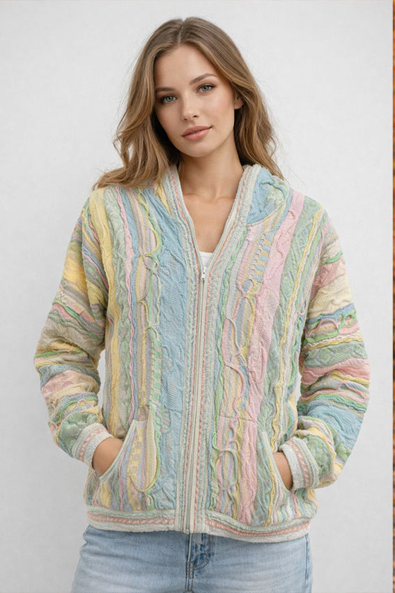 Crop Hooded Cardigan - Shadow - Wool Online Australia | Melbourne