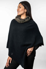 Koru Fur Trim Zip Poncho