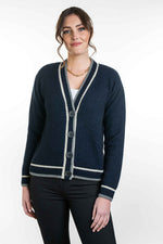 Contrast Textured Cardigan