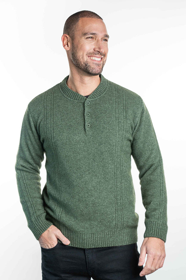 KORU Crew Neck Button Jumper