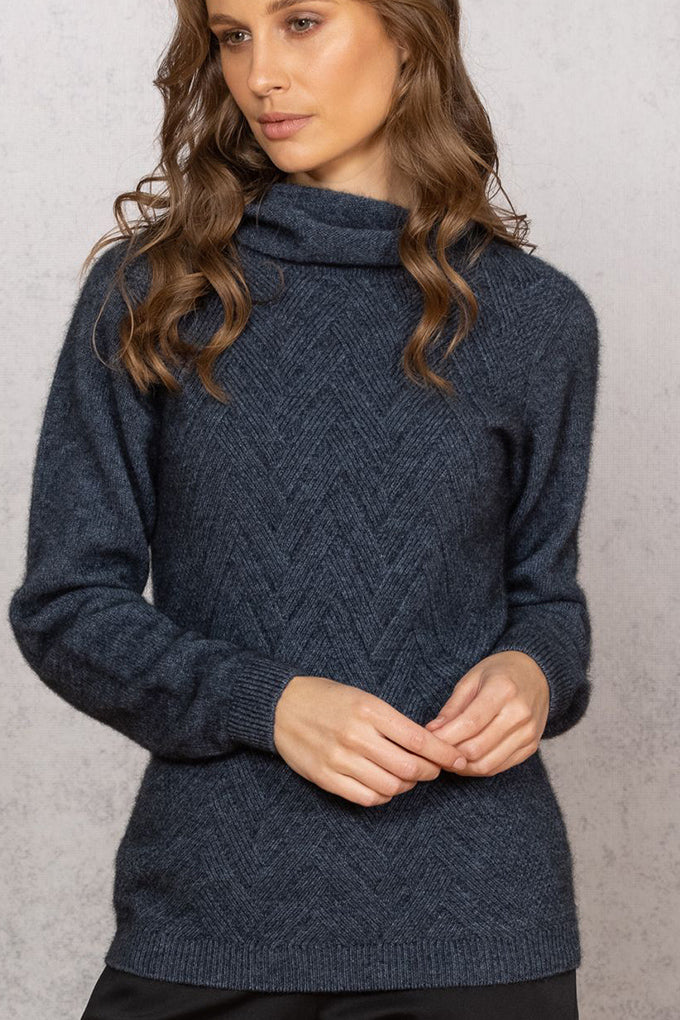 Basket Weave Sweater - Neptune (Size 16 Only)
