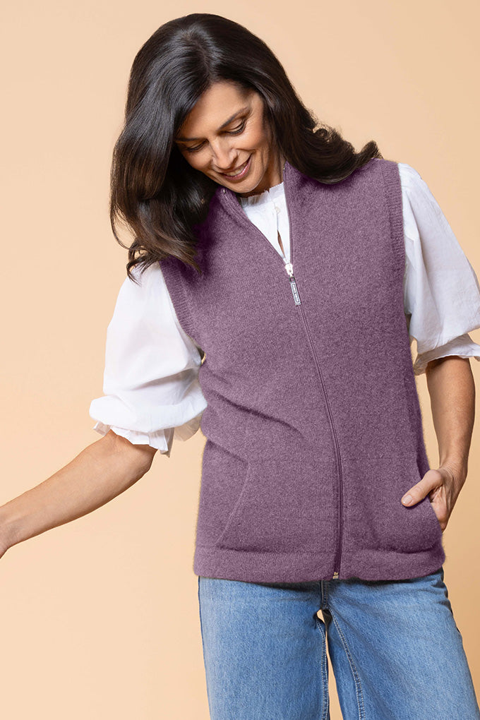Ladies Gilet Zip Through Vest - Wool Online Australia | Melbourne