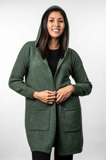 Hooded Longline Possum Cardigan