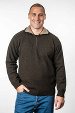 Possum Merino Zip Collar Jumper