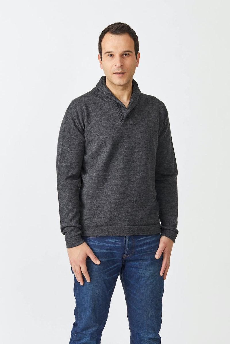 Merino AB Shawl Collar Sweater - Danny’s Knitwear
