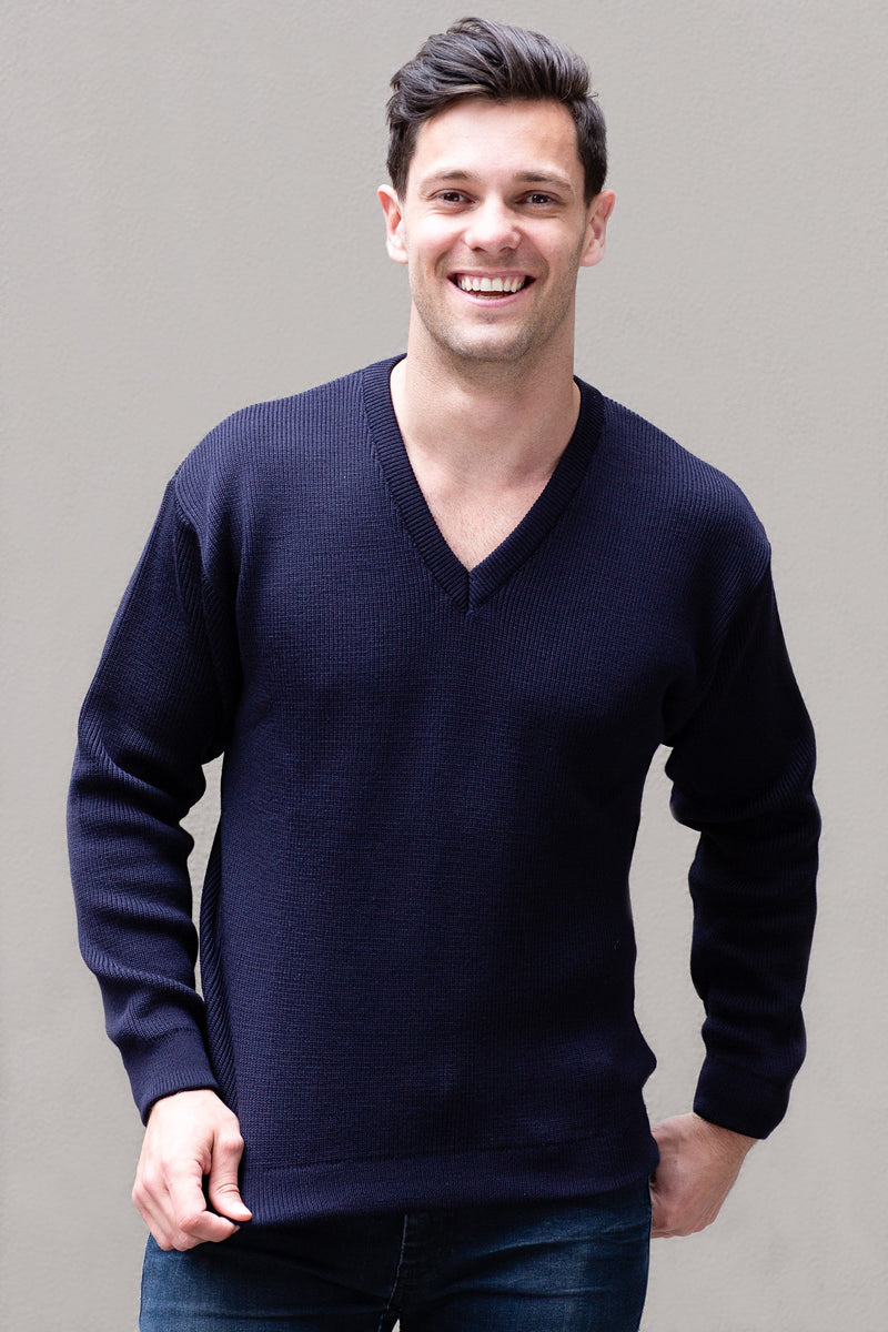 Mid Weight V Neck Pullover - Danny's Knitwear