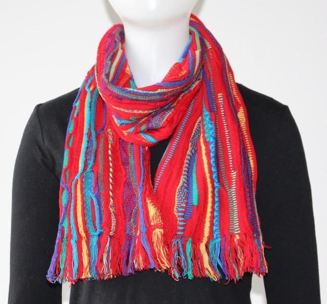 Multicoloured Scarf - Red - Danny's Knitwear